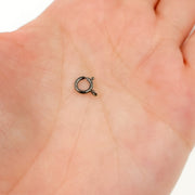 5MM Black Rhodium Sterling Silver Spring Ring Clasp